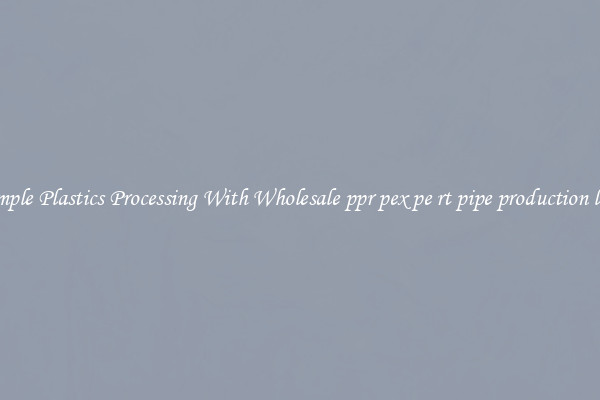 Simple Plastics Processing With Wholesale ppr pex pe rt pipe production line