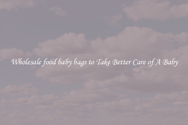 Wholesale food baby bags to Take Better Care of A Baby