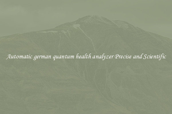 Automatic german quantum health analyzer Precise and Scientific