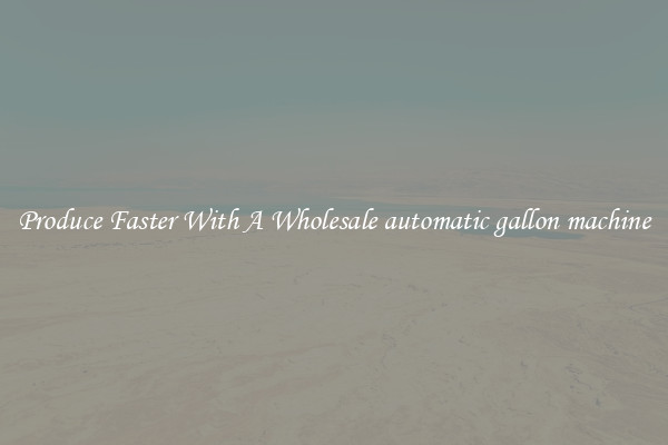 Produce Faster With A Wholesale automatic gallon machine