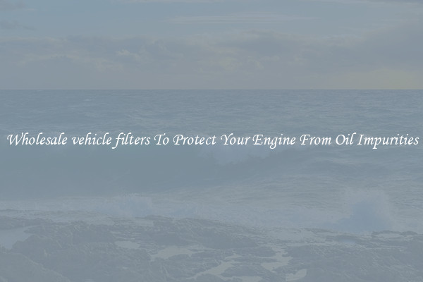 Wholesale vehicle filters To Protect Your Engine From Oil Impurities