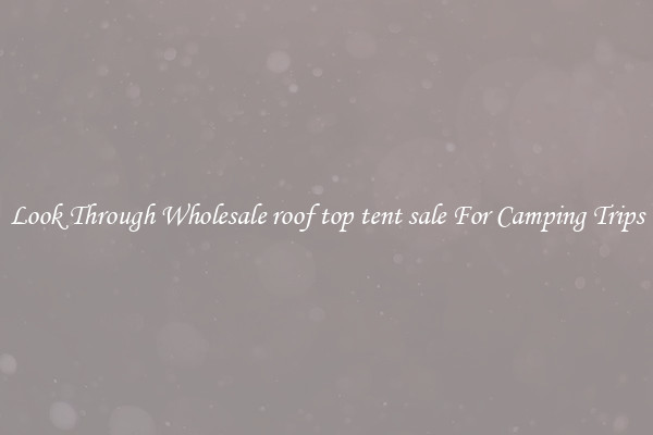 Look Through Wholesale roof top tent sale For Camping Trips